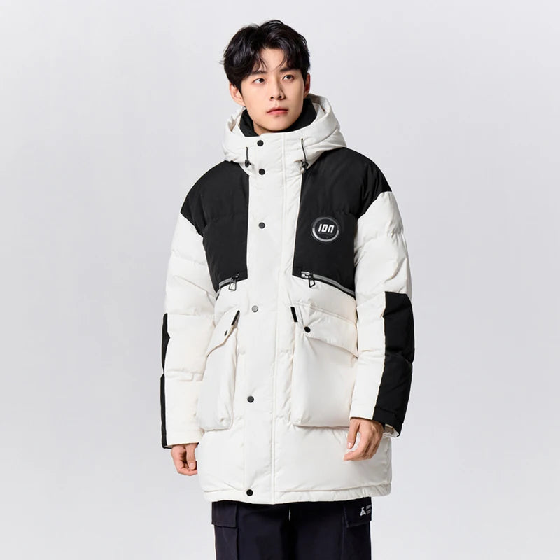 Men's hooded down jacket, view 2 - MRSLM