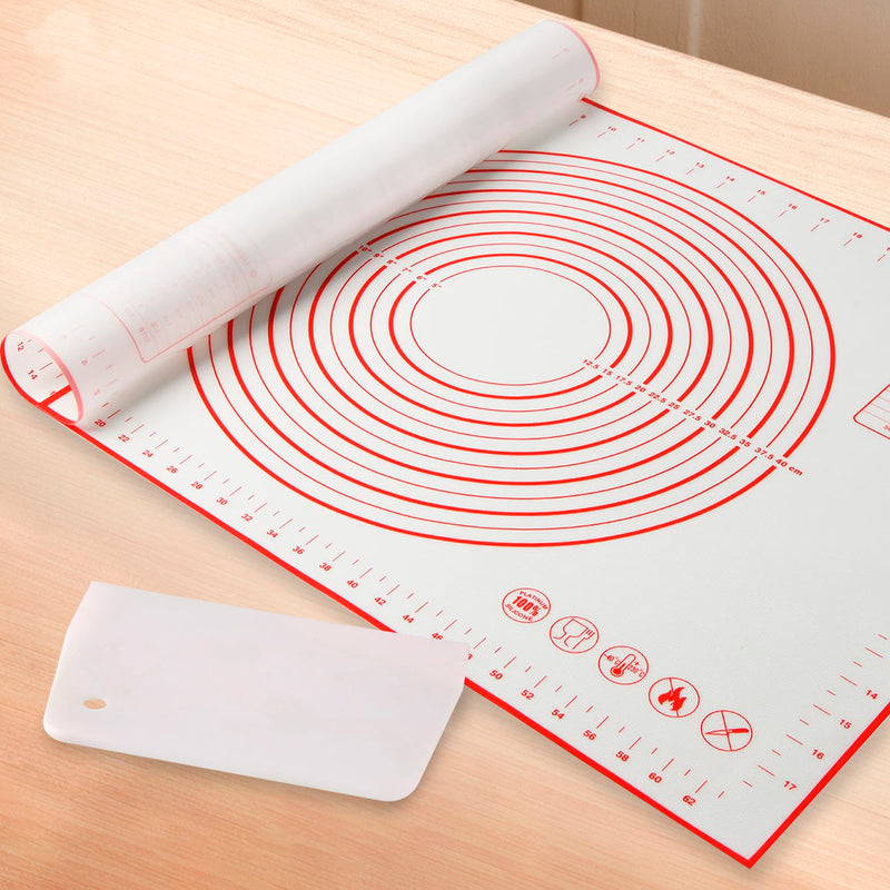 silicone baking mat with dough scraper, view 6 - MRSLM