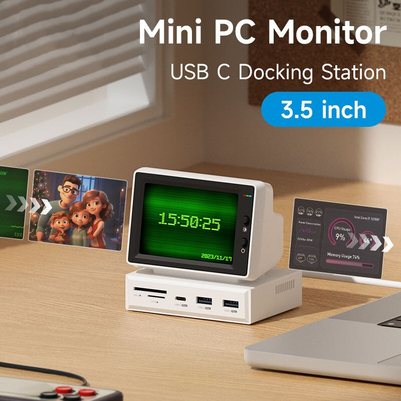 USB-C hub with mini display, view 3 - MRSLM