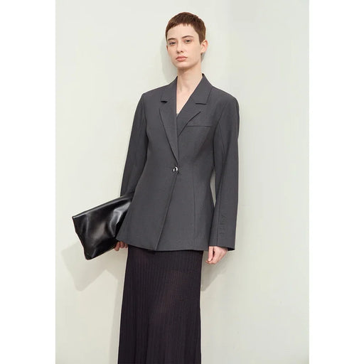 notched embroidery blazer, view 2 - MRSLM