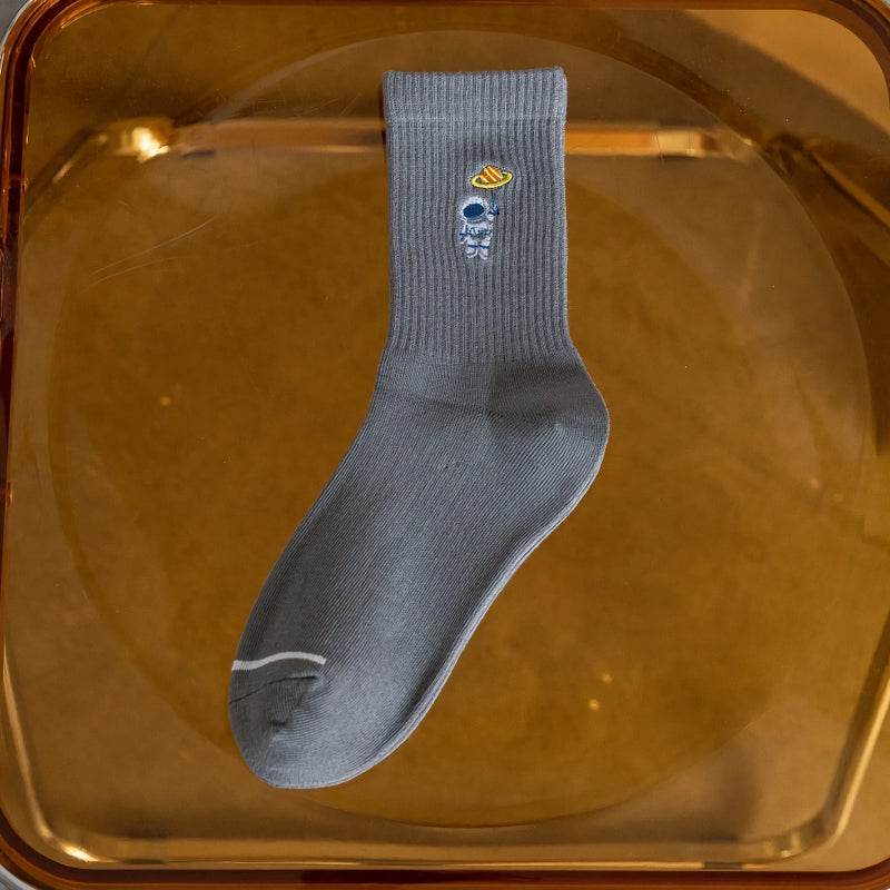 Embroidered astronaut space socks, view 6 - MRSLM