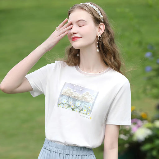 cool cotton oil graphic t-shirt for women, view 2 - MRSLM