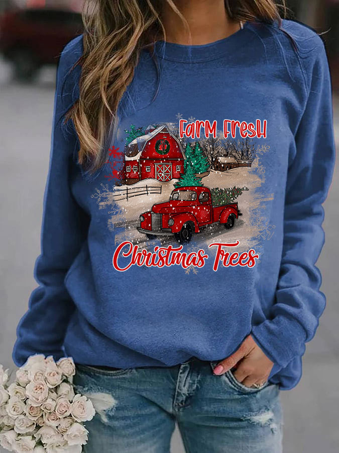 Pumpkin Printed Thin Sweater For Female Christmas