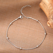 stainless steel snake bead chain anklet, view 2 - MRSLM