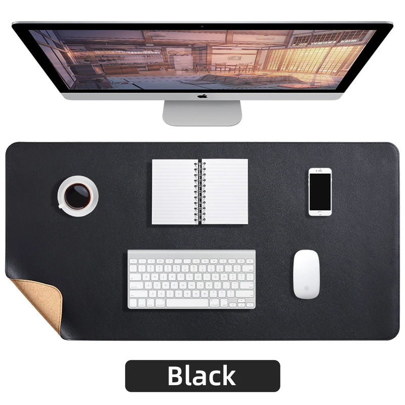 double-sided cork PU leather desk mat, view 12 - MRSLM