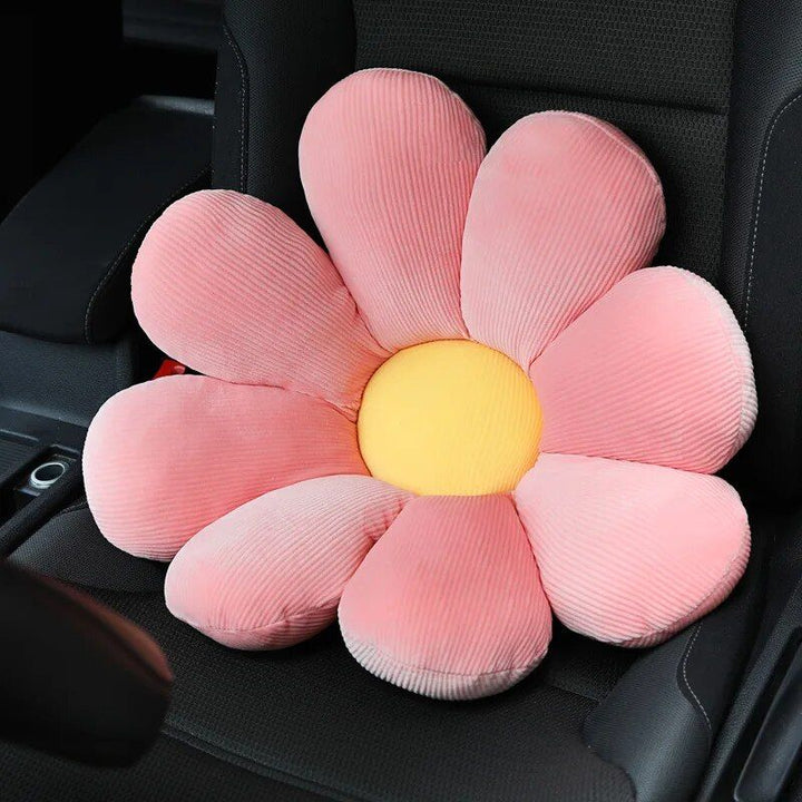 Soft Flower Car Neck & Waist Pillow with Safety Seat Belt Shoulder Pad