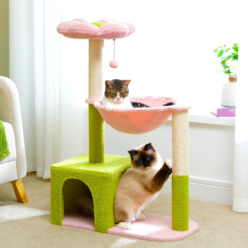 flower cat tree with large hammock - MRSLM