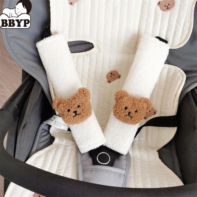 Soft Cotton Car Seat Belt Cover: Gentle Shoulder & Chest Protection for Kids