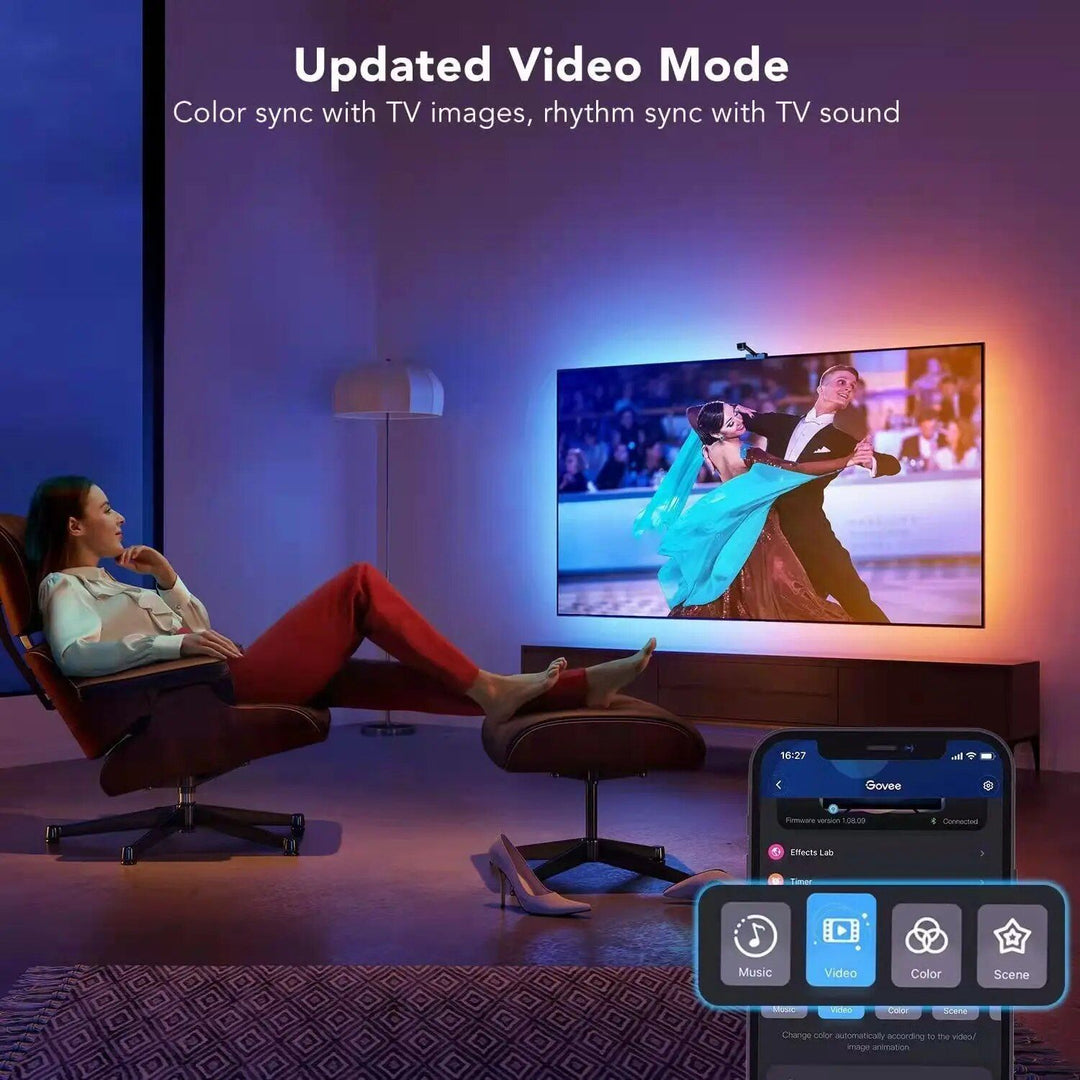 4K HDMI-Compatible Smart LED TV Backlight Strip with Color Sync and App Control