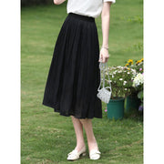 satin pleated midi skirt, view 2 - MRSLM