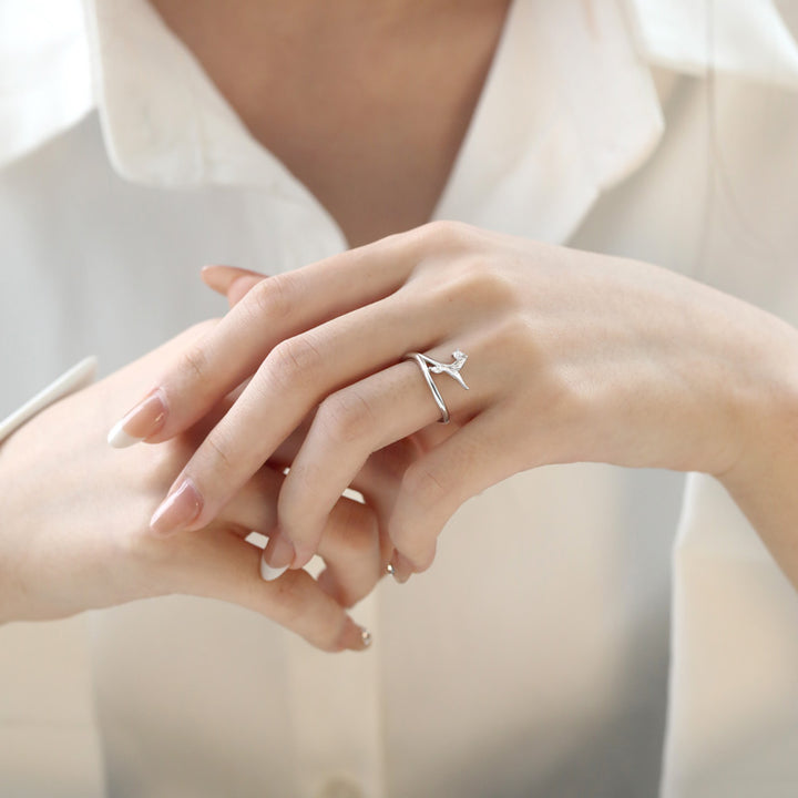 Sterling Silver Star Sea Couple Ring