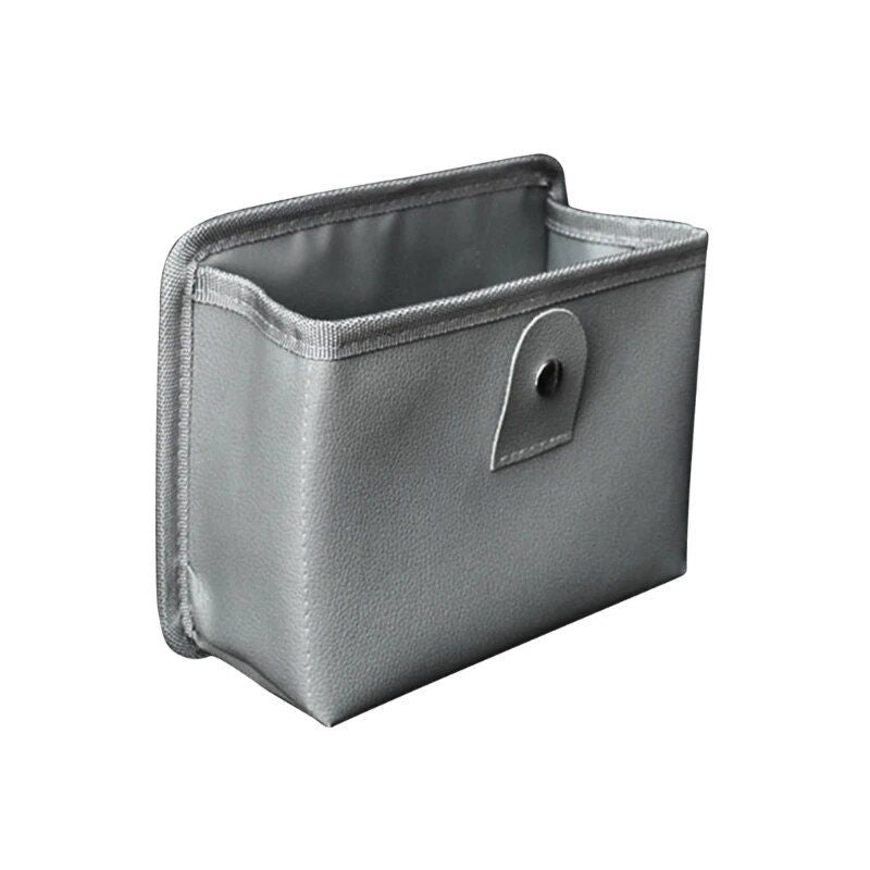leather car trash bag with organizer, view 2 - MRSLM