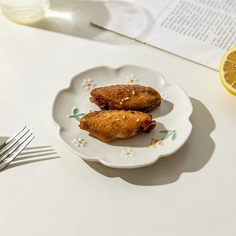 daisy design ceramic plates set, view 6 - MRSLM