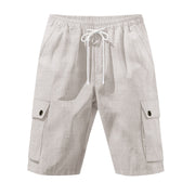 men's workwear linen blend beach shorts, view 4 - MRSLM