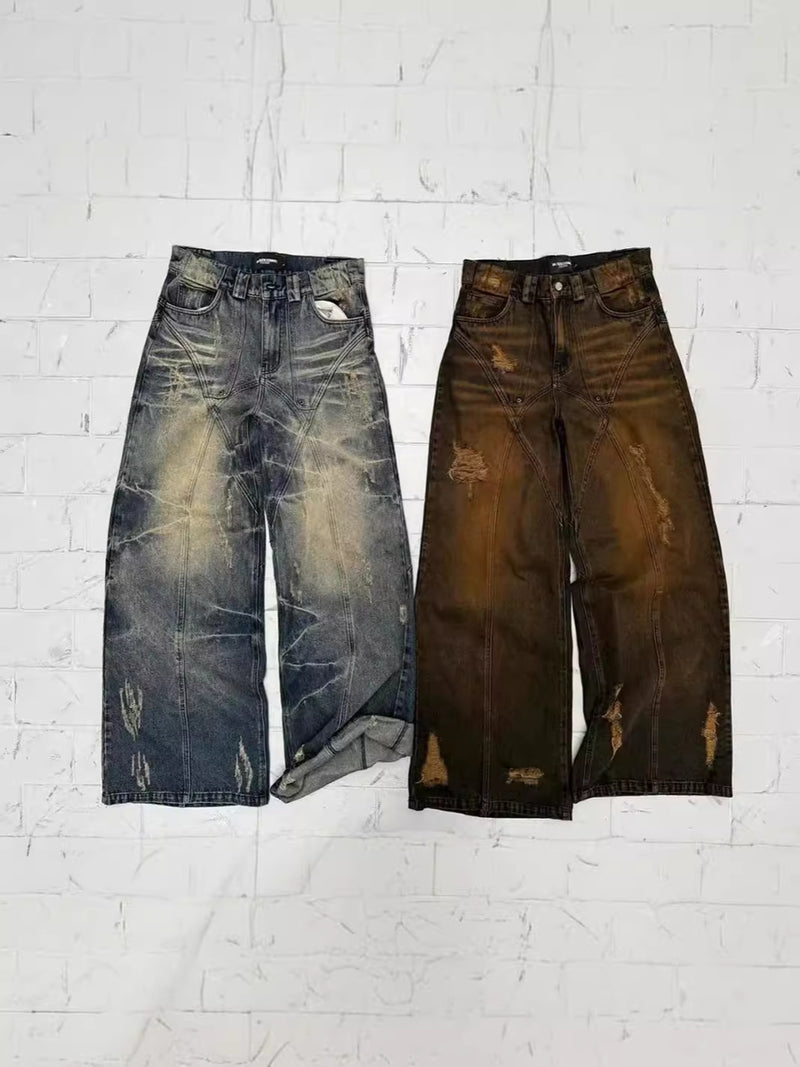 men's yellow mud dyed jeans, view 4 - MRSLM