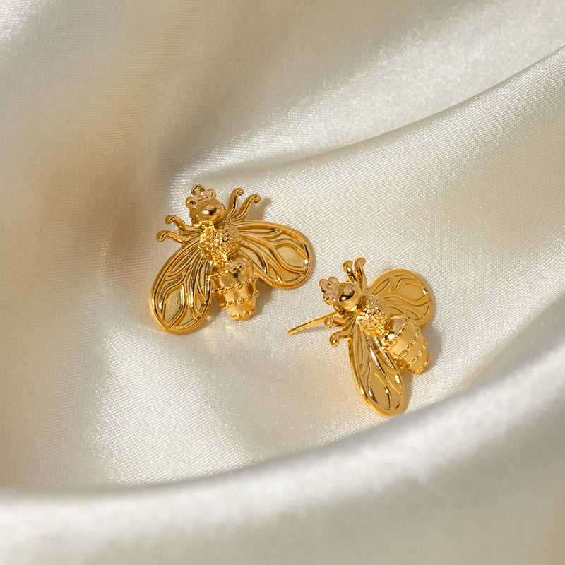 bee earrings, view 4 - MRSLM