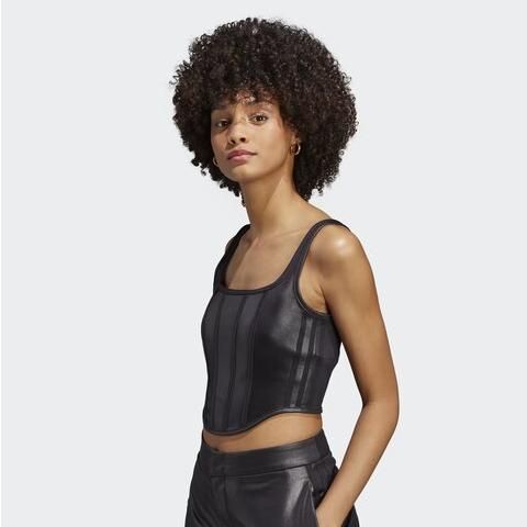 Boned Corset Women Leather Tank Top