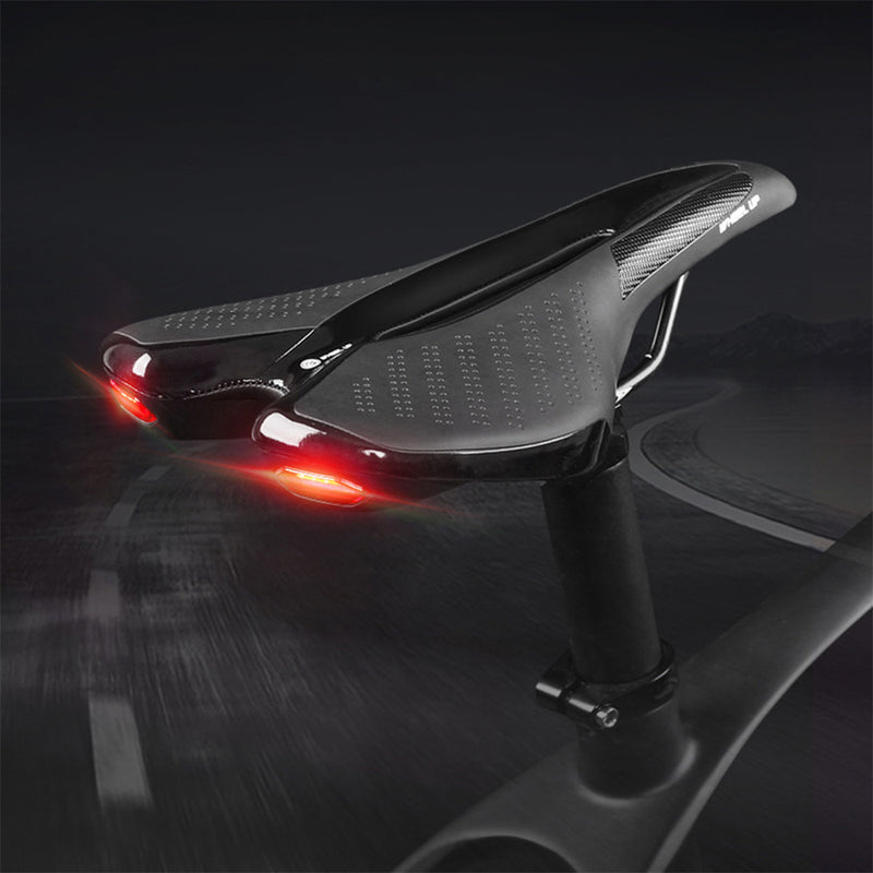 Shock-absorbing bike saddle with taillight, view 3 - MRSLM