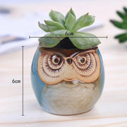 Mini owl ceramic planter, view 3 - MRSLM