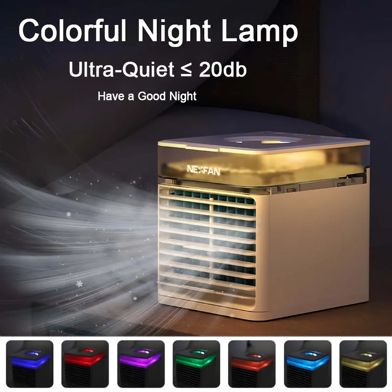Tragbarer Ultra-Luftkühler mit USB-Anschluss, Ventilator und Luftbefeuchter mit LED-Beleuchtung