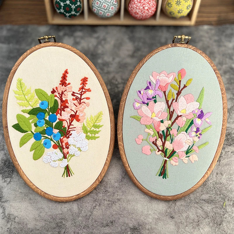 Kit de Bordado de Flores para Iniciantes