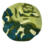 3d round green moss rug, view 2 - MRSLM