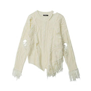 knitted hollow out pullover, view 2 - MRSLM