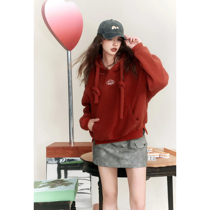 Plus size geometric hooded fleece hoodie, view 4 - MRSLM