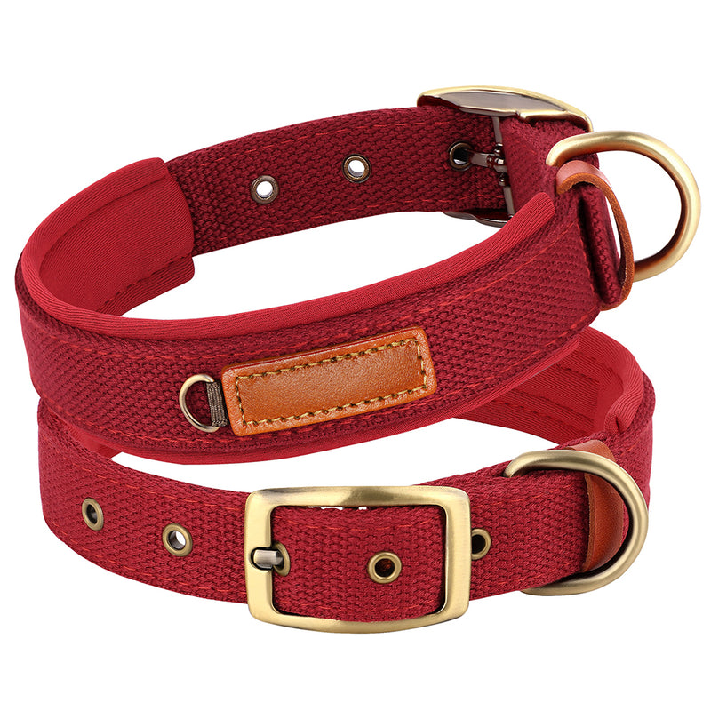 Nylon-Hundehalsband, weich gepolstert und verstellbar, für kleine und mittelgroße Hunde