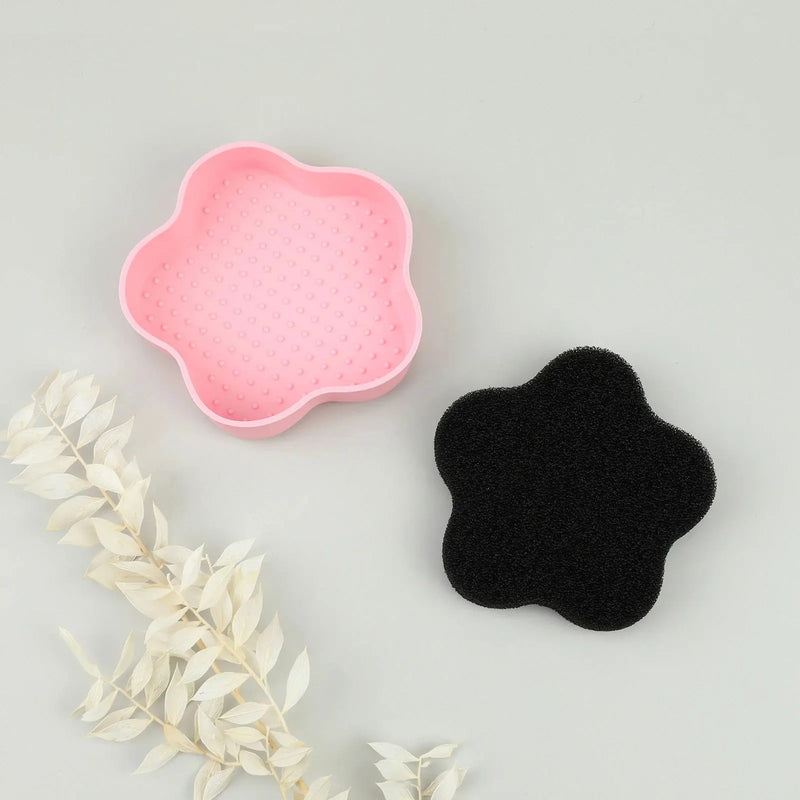 Silicone makeup brush cleaner with sponge, view 7 - MRSLM