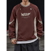 patchwork crew-neck hoodie for men, view 9 - MRSLM