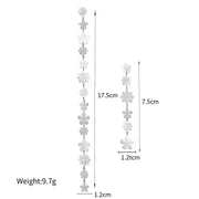 gold plated asymmetrical daisy earrings, view 2 - MRSLM