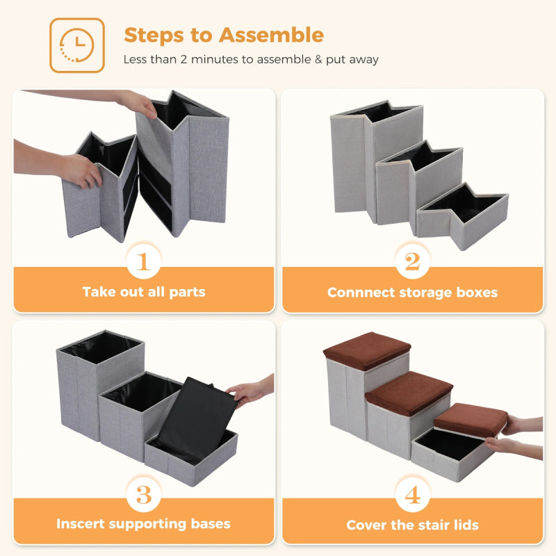 foldable pet steps with storage, view 8 - MRSLM