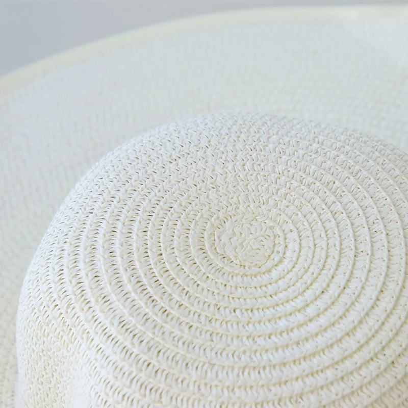Wide brim straw hat with bowknot, view 8 - MRSLM