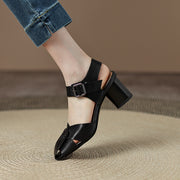 Rivet high heel leather sandals, view 8 - MRSLM