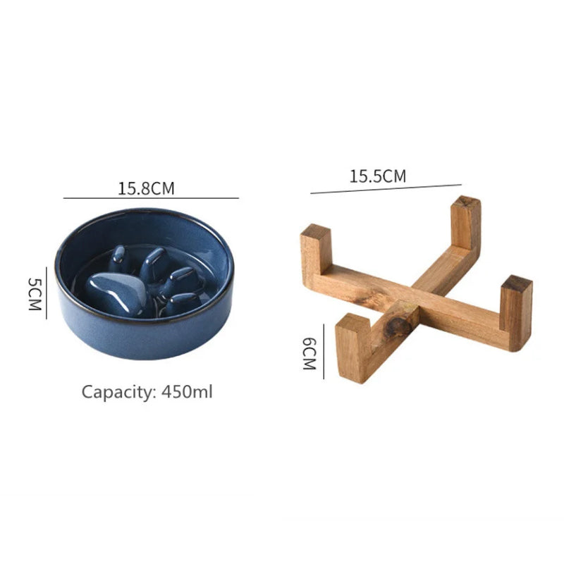 ceramic slow feeder bowl, view 9 - MRSLM