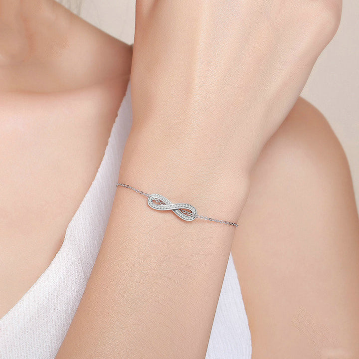 Ladies Sterling Silver Stretch Plain Silver Character Bracelet