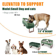 3-in-1 adjustable stainless steel elevated pet bowl set, view 7 - MRSLM