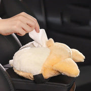 corgi bottom plush car tissue box, view 4 - MRSLM