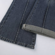 retro distressed washed bootcut jeans, view 6 - MRSLM