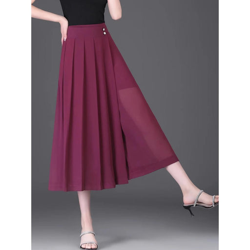 women's chiffon wide-leg capri pants, view 2 - MRSLM
