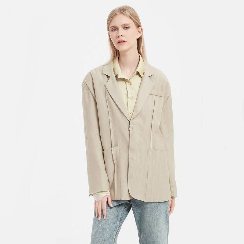 Eleganter khakifarbener Blazer für Damen