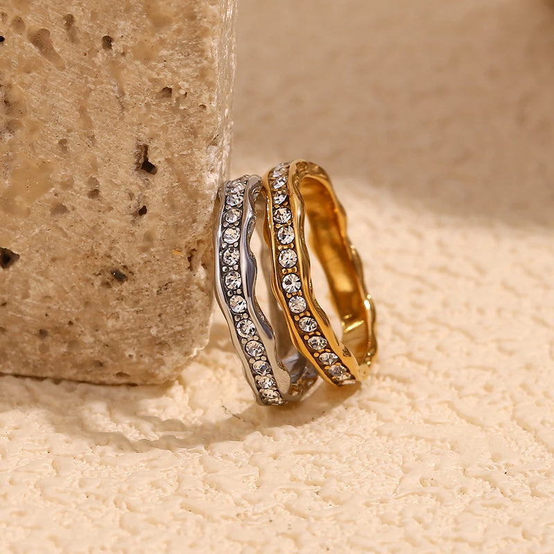 gold plated wave ring, view 9 - MRSLM