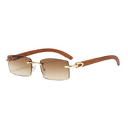 rimless wooden sunglasses, view 3 - MRSLM