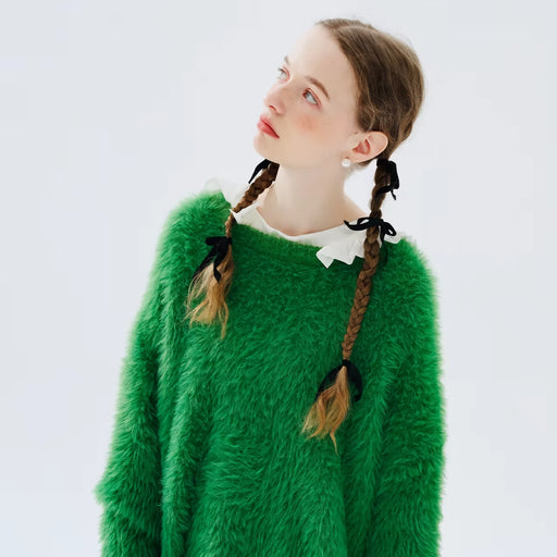cozy autumn loose sweater, view 2 - MRSLM