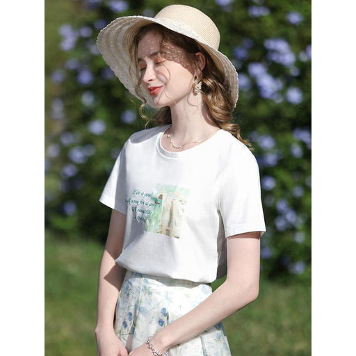 Embroidered casual summer tee, view 2 - MRSLM