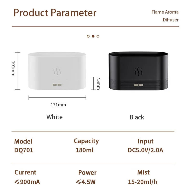 usb essential oil diffuser with 3d flame, view 6 - MRSLM