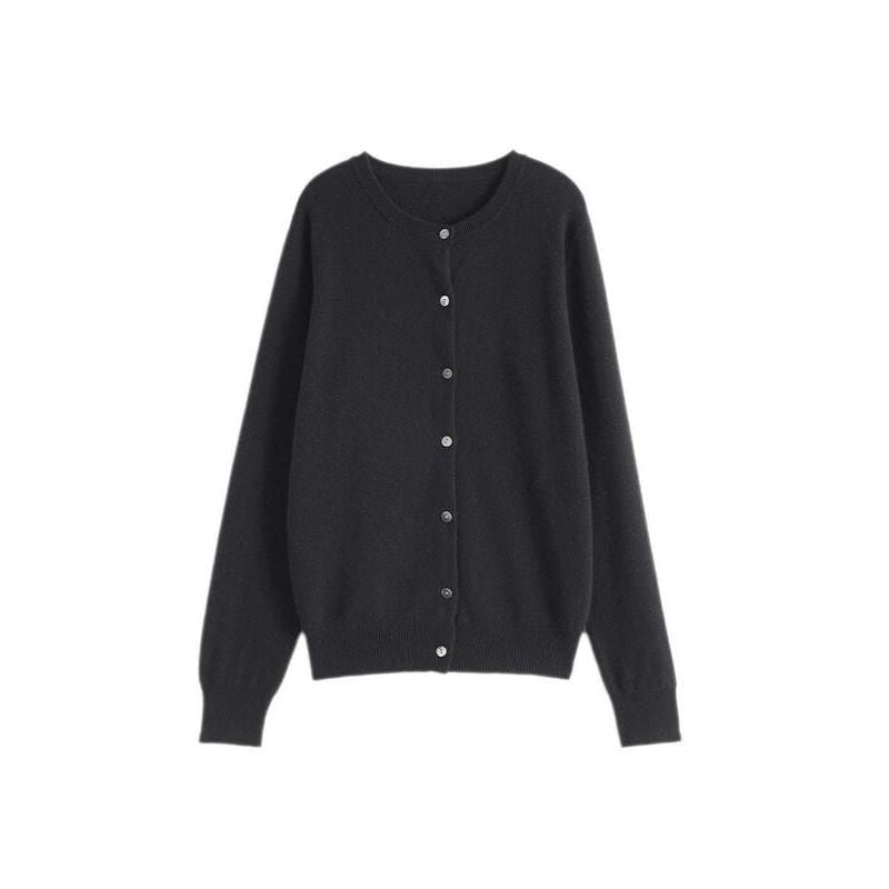 wool single breasted cardigan, view 24 - MRSLM