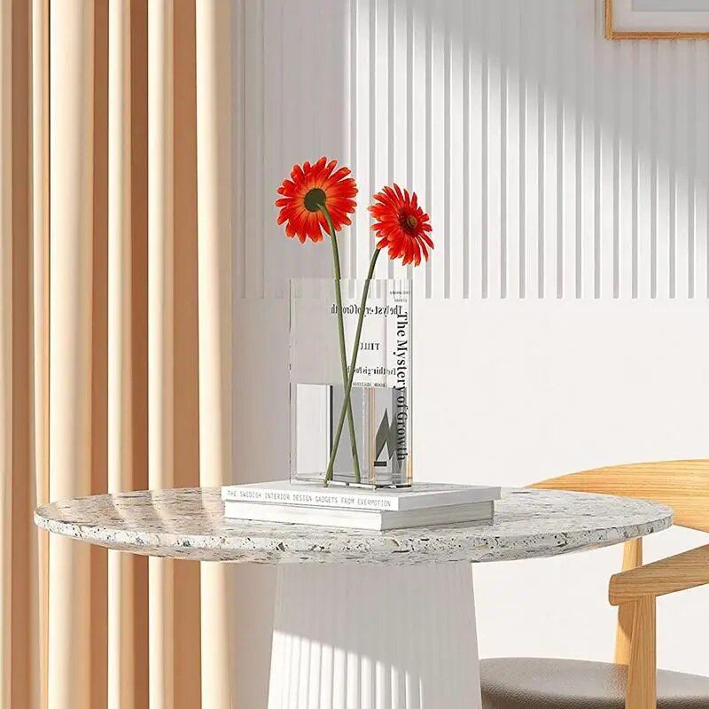 Modern Acrylic Book Flower Vase - Stylish Home Decor
