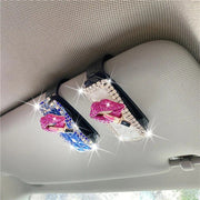 Luxe rhinestone car visor sunglasses holder, view 10 - MRSLM